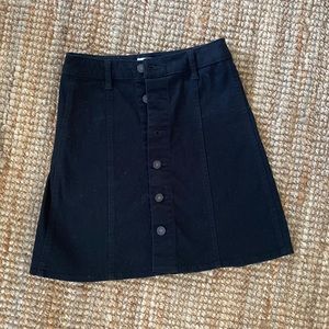 Black jean skirt with buttons
